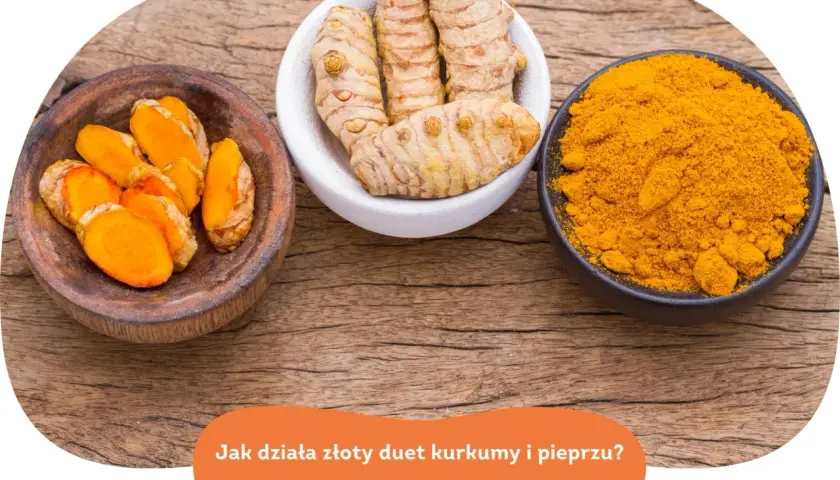 Kurkuma w plasterkach, korzeń i proszek. Dowiedz się, dlaczego kurkuma słabo wchłania się z jedzenia i jak temu zapobiec dodając pieprz.