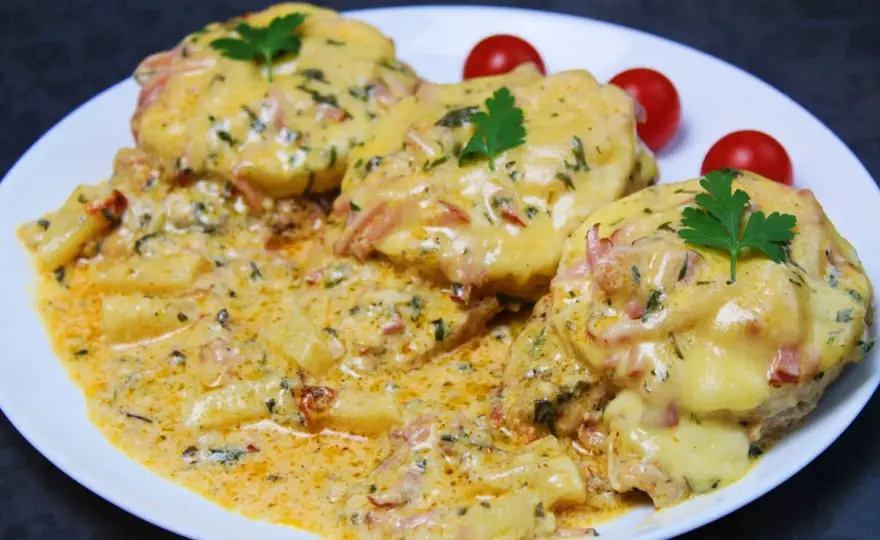 Pyszny przepis na filet drobiowy po hawajsku z ananasem i serem